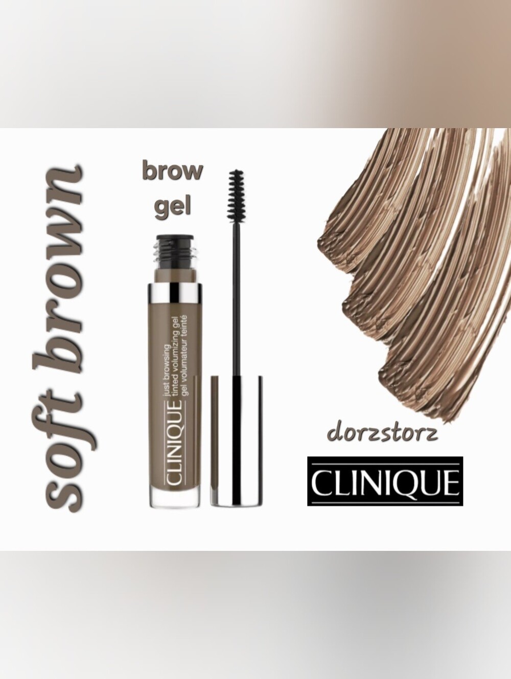 CLINIQUE • Just Browsing Tinted Brow Gel • 03 SOFT BROWN • .15 oz • New in box